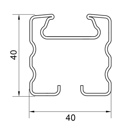 Profil listwy samonośnej 40x40mm  sprężynowy 6m