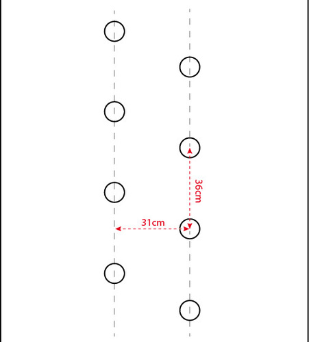 Folia ściółkująca UV4 50um czarna  1,2x300m z otworami 36x31