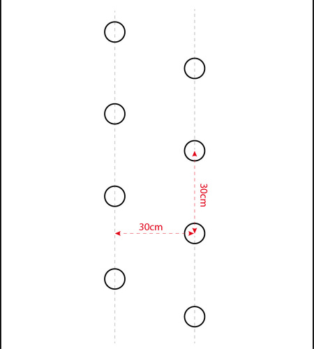 Folia ściółkująca UV6 Geo35 czarna  1,2x1000m z otworami 30x30