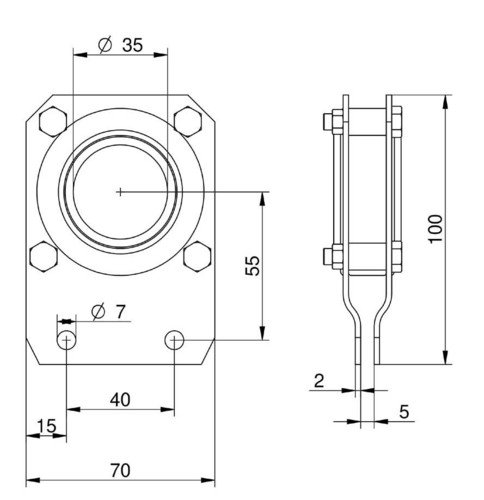 Łożysko rury pędnej  PR4 kompaktowe na rurę 2 1/2"