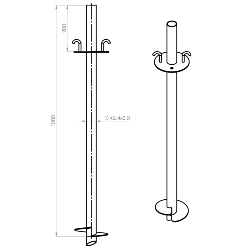 Kotwa wkręcana  5/4" (do rury 6/4")