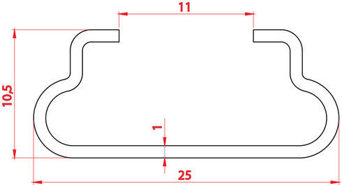 Listwa aluminiowa  sprężynowa wąska 2,5m