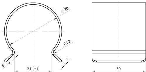 Steel hoop S-30 pipe 1" (32-35mm)