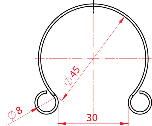 Steel hoop S-45 6/4" (47-49mm) ear