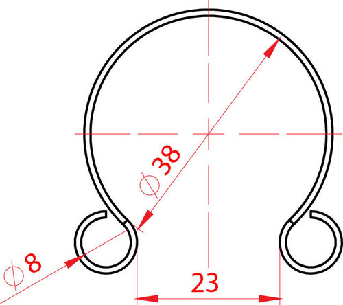 Steel hoop S-38 pipe 5/4" (41-43mm) ear
