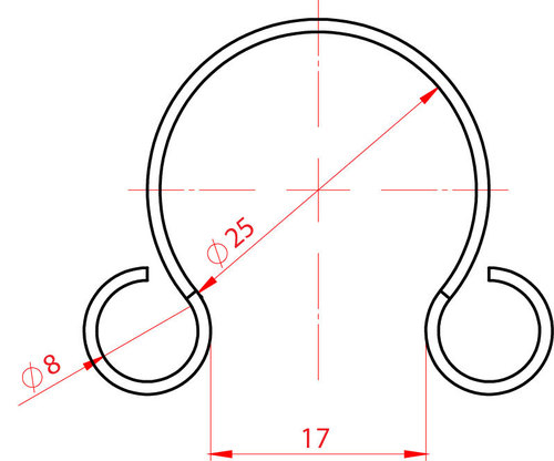 Steel hoop S-25 3/4" (25-27mm) ear
