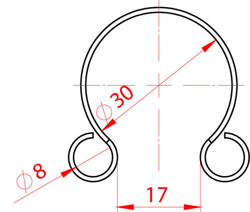 Steel hoop S-30 1" (32-35mm) ear