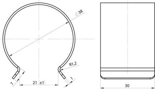 Steel hoop S-38 5/4" (42-43mm), silver coating