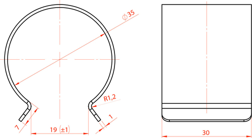 Steel hoop S-35 5/4" (40-41mm)