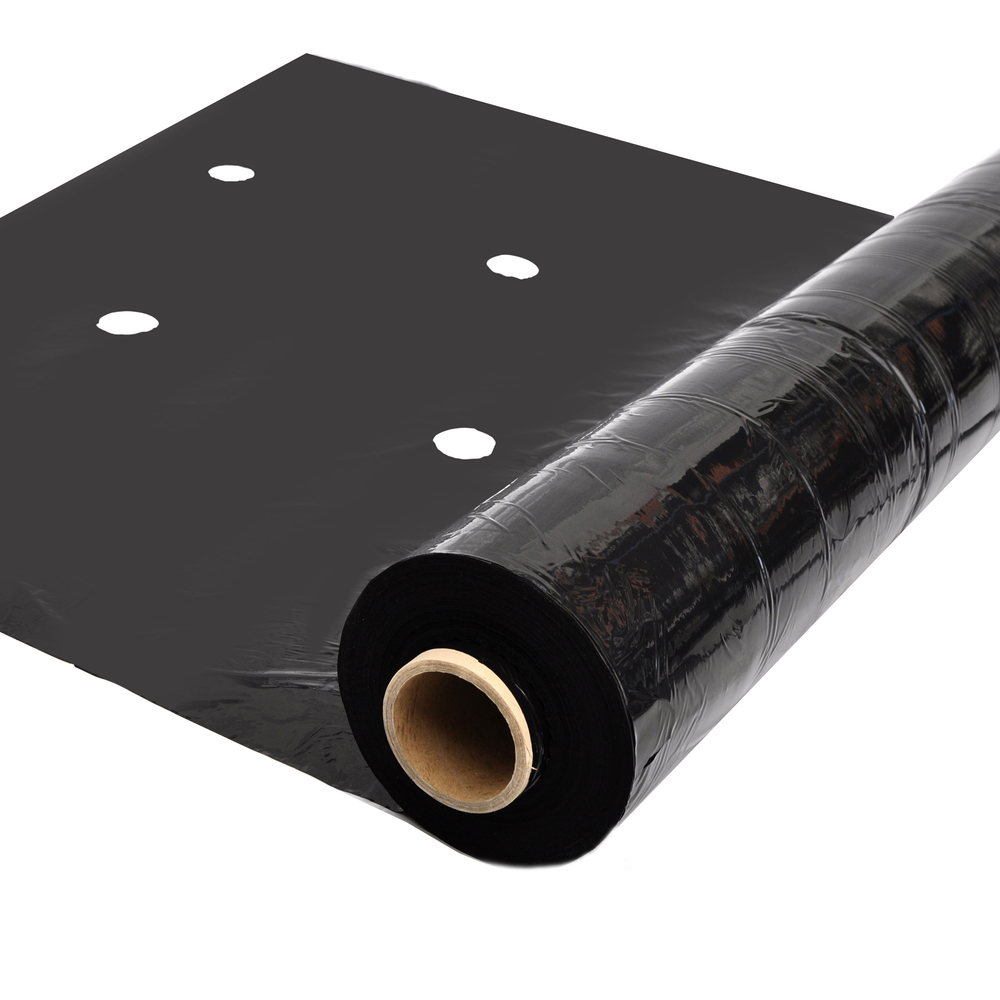 Folia ściółkująca UV6 Geo35 czarna  1,2x600m z otworami 35x30